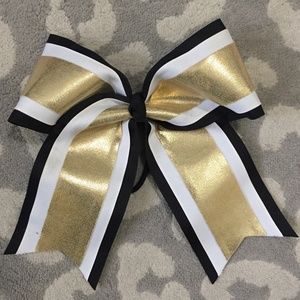 Black and gold cheer bow